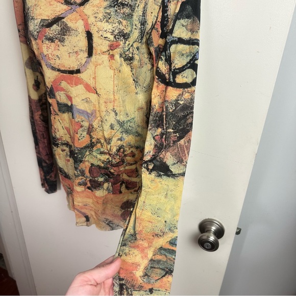Cosabella Multicolored Artsy 90’s/Y2K Inspired Retro  Mesh Long Sleeve Top L/Xl? - Picture 10 of 14